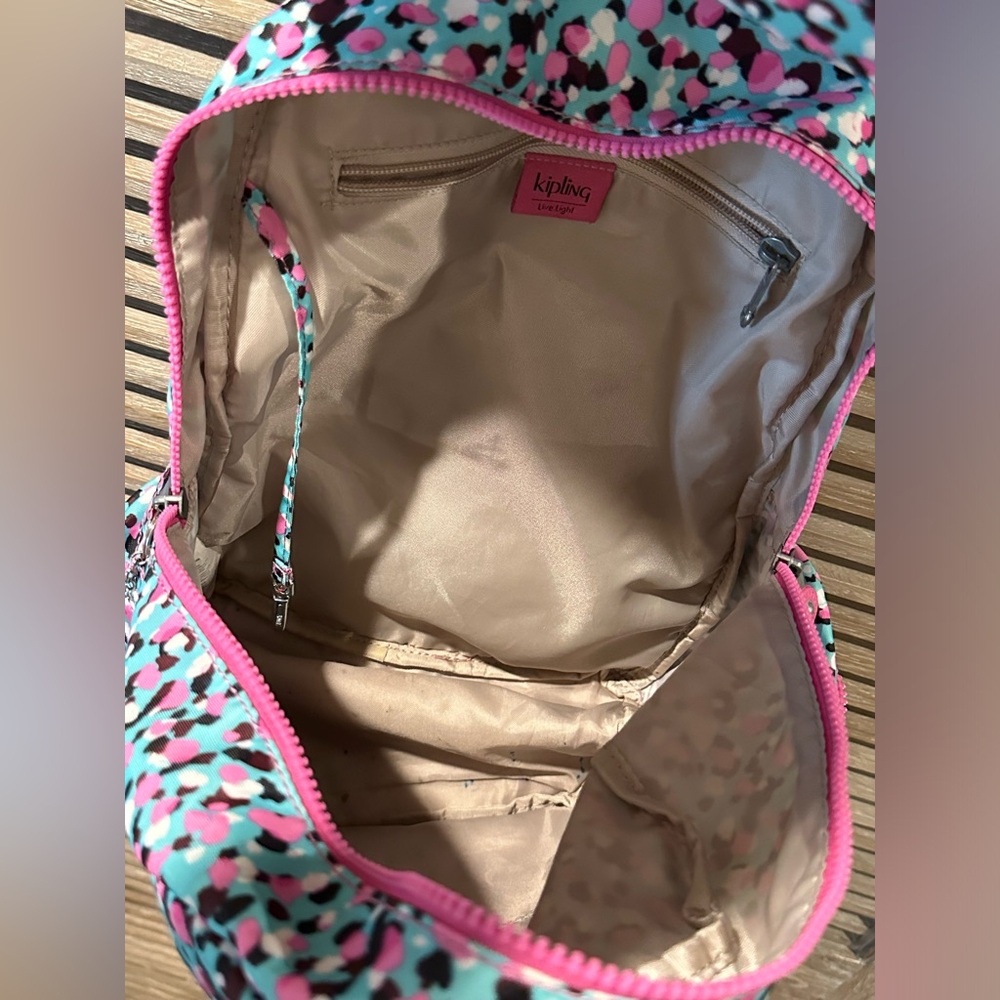 Kipling Multicolor Backpack With Pink Accents - image 5